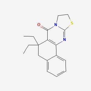 molecular formula C18H20N2OS B5983622 6,6-diethyl-5,6,9,10-tetrahydro-7H-benzo[h][1,3]thiazolo[2,3-b]quinazolin-7-one 