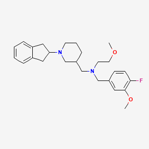 molecular formula C26H35FN2O2 B5983629 N-[[1-(2,3-dihydro-1H-inden-2-yl)piperidin-3-yl]methyl]-N-[(4-fluoro-3-methoxyphenyl)methyl]-2-methoxyethanamine 