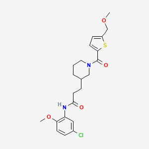 molecular formula C22H27ClN2O4S B5983633 N-(5-chloro-2-methoxyphenyl)-3-(1-{[5-(methoxymethyl)-2-thienyl]carbonyl}-3-piperidinyl)propanamide 