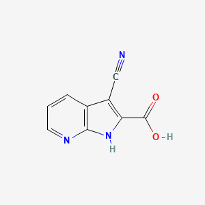 1H-Pyrrolo[2,3-b]pyridine-2-carboxylic acid, 3-cyano-