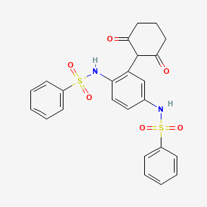 molecular formula C24H22N2O6S2 B5983761 N-[4-(benzenesulfonamido)-3-(2,6-dioxocyclohexyl)phenyl]benzenesulfonamide 