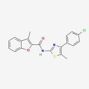 molecular formula C20H15ClN2O2S B5983817 N-[4-(4-CHLOROPHENYL)-5-METHYL-13-THIAZOL-2-YL]-3-METHYL-1-BENZOFURAN-2-CARBOXAMIDE 