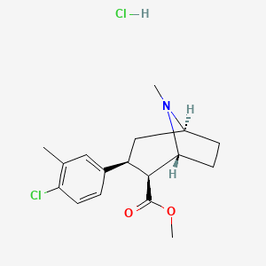 molecular formula C17H23Cl2NO2 B598382 Methyl (1R,2S,3S,5S)-3-(4-chloro-3-methylphenyl)-8-methyl-8-azabicyclo[3.2.1]octane-2-carboxylate;hydrochloride CAS No. 150653-92-2