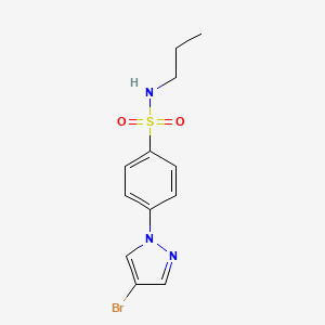molecular formula C12H14BrN3O2S B598385 N-Propyl 4-(4-bromopyrazol-1-YL)benzenesulfonamide CAS No. 1199773-15-3