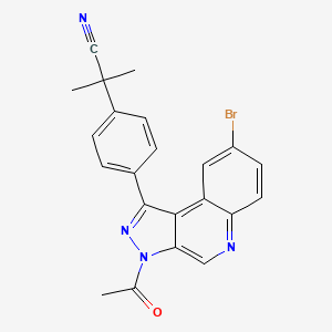 2-(4-(3-acetyl-8-bromo-3H-pyrazolo[3,4-c]quinolin-1-yl)phenyl)-2-methylpropanenitrile