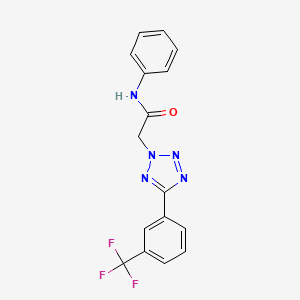 molecular formula C16H12F3N5O B5984072 N-phenyl-2-{5-[3-(trifluoromethyl)phenyl]-2H-tetrazol-2-yl}acetamide 