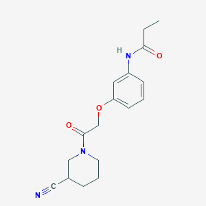 molecular formula C17H21N3O3 B5984088 N-[3-[2-(3-cyanopiperidin-1-yl)-2-oxoethoxy]phenyl]propanamide 
