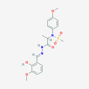 molecular formula C19H23N3O6S B5984131 N-[(E)-(2-hydroxy-3-methoxyphenyl)methylideneamino]-2-(4-methoxy-N-methylsulfonylanilino)propanamide 
