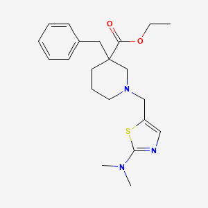 molecular formula C21H29N3O2S B5984190 ethyl 3-benzyl-1-{[2-(dimethylamino)-1,3-thiazol-5-yl]methyl}-3-piperidinecarboxylate 