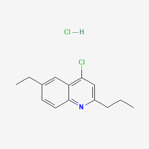 molecular formula C14H17Cl2N B598428 4-Chloro-6-ethyl-2-propylquinoline hydrochloride CAS No. 1204809-99-3