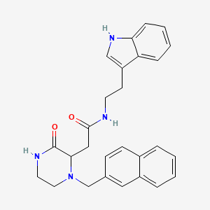 molecular formula C27H28N4O2 B5984341 N-[2-(1H-indol-3-yl)ethyl]-2-[1-(2-naphthylmethyl)-3-oxo-2-piperazinyl]acetamide 