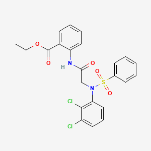 molecular formula C23H20Cl2N2O5S B5984438 ethyl 2-{[N-(2,3-dichlorophenyl)-N-(phenylsulfonyl)glycyl]amino}benzoate 