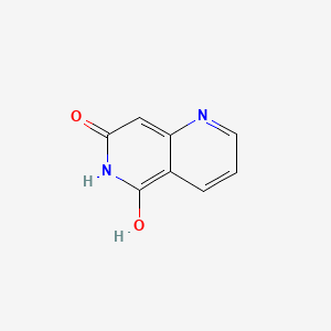molecular formula C8H6N2O2 B598444 1,6-Naphthyridine-5,7-diol CAS No. 1201785-07-0