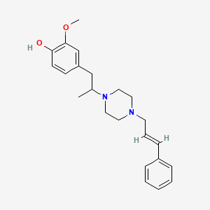 molecular formula C23H30N2O2 B5984452 2-methoxy-4-[2-[4-[(E)-3-phenylprop-2-enyl]piperazin-1-yl]propyl]phenol 