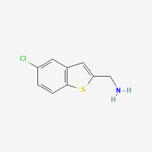 molecular formula C9H8ClNS B598447 (5-Chloro-1-benzothiophen-2-yl)methanamine CAS No. 165735-62-6