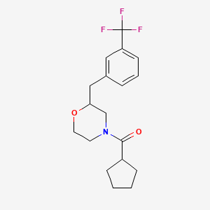 molecular formula C18H22F3NO2 B5984484 Cyclopentyl-[2-[[3-(trifluoromethyl)phenyl]methyl]morpholin-4-yl]methanone 