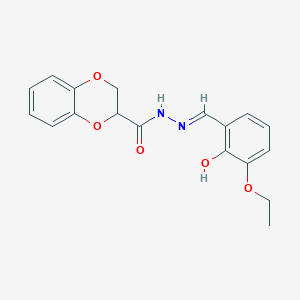 molecular formula C18H18N2O5 B5984611 N'-[(E)-(3-ethoxy-2-hydroxyphenyl)methylidene]-2,3-dihydro-1,4-benzodioxine-2-carbohydrazide 