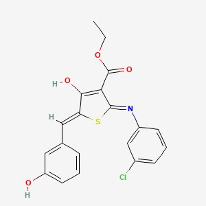 molecular formula C20H16ClNO4S B5984659 ethyl (5Z)-2-[(3-chlorophenyl)amino]-5-(3-hydroxybenzylidene)-4-oxo-4,5-dihydrothiophene-3-carboxylate 