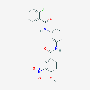 molecular formula C21H16ClN3O5 B5984781 N-(3-{[(2-chlorophenyl)carbonyl]amino}phenyl)-4-methoxy-3-nitrobenzamide 
