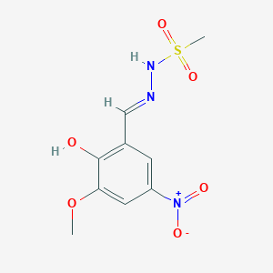 molecular formula C9H11N3O6S B5985019 N'-[(E)-1-(2-HYDROXY-3-METHOXY-5-NITROPHENYL)METHYLIDENE]METHANESULFONOHYDRAZIDE 