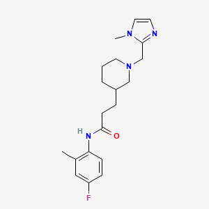 molecular formula C20H27FN4O B5985039 N-(4-fluoro-2-methylphenyl)-3-[1-[(1-methylimidazol-2-yl)methyl]piperidin-3-yl]propanamide 