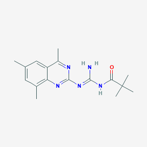 molecular formula C17H23N5O B5985044 N''-(2,2-DIMETHYLPROPANOYL)-N-(4,6,8-TRIMETHYL-2-QUINAZOLINYL)GUANIDINE 