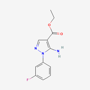 molecular formula C12H12FN3O2 B598509 ethyl 5-amino-1-(3-fluorophenyl)-1H-pyrazole-4-carboxylate CAS No. 138907-70-7