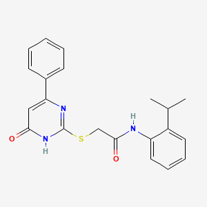 molecular formula C21H21N3O2S B5985136 N-(2-isopropylphenyl)-2-[(4-oxo-6-phenyl-1,4-dihydropyrimidin-2-yl)sulfanyl]acetamide 