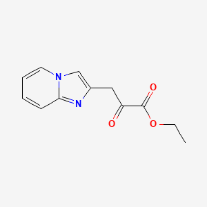molecular formula C12H12N2O3 B598519 Ethyl 3-{imidazo[1,2-a]pyridin-2-yl}-2-oxopropanoate CAS No. 152831-79-3