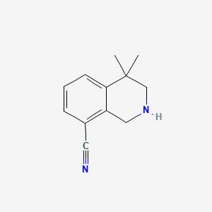 molecular formula C12H14N2 B598520 4,4-Dimethyl-1,2,3,4-tetrahydroisoquinoline-8-carbonitrile CAS No. 1203686-31-0