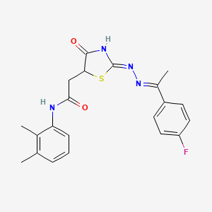 molecular formula C21H21FN4O2S B5985206 N-(2,3-dimethylphenyl)-2-[(2Z)-2-[(E)-1-(4-fluorophenyl)ethylidenehydrazinylidene]-4-oxo-1,3-thiazolidin-5-yl]acetamide 