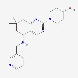 molecular formula C21H29N5O B5985272 1-[7,7-dimethyl-5-(pyridin-3-ylmethylamino)-6,8-dihydro-5H-quinazolin-2-yl]piperidin-4-ol 