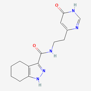 molecular formula C14H17N5O2 B5985288 N-[2-(6-oxo-1,6-dihydropyrimidin-4-yl)ethyl]-4,5,6,7-tetrahydro-2H-indazole-3-carboxamide 