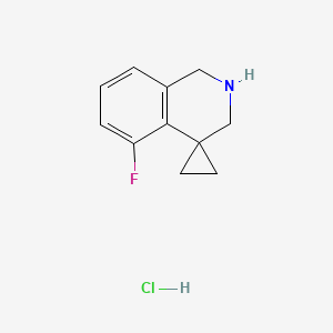 molecular formula C11H13ClFN B598531 5'-fluoro-2',3'-dihydro-1'H-spiro[cyclopropane-1,4'-isoquinoline] hydrochloride CAS No. 1203684-97-2
