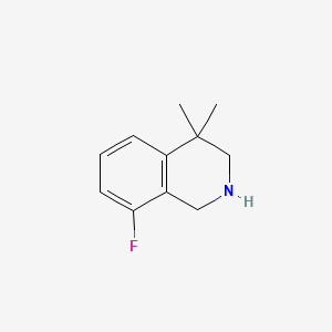 molecular formula C11H14FN B598535 8-Fluoro-4,4-dimethyl-1,2,3,4-tetrahydroisoquinoline CAS No. 1203683-58-2