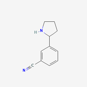 molecular formula C11H12N2 B598536 3-(2-Pyrrolidinyl)benzonitrile CAS No. 1203797-58-3