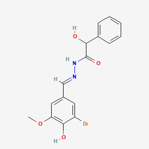 molecular formula C16H15BrN2O4 B5985402 N-[(E)-(3-bromo-4-hydroxy-5-methoxyphenyl)methylideneamino]-2-hydroxy-2-phenylacetamide 