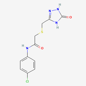 molecular formula C11H11ClN4O2S B5985413 N-(4-chlorophenyl)-2-{[(5-oxo-4,5-dihydro-1H-1,2,4-triazol-3-yl)methyl]thio}acetamide 