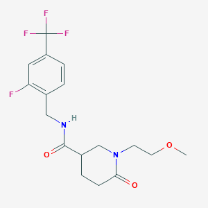 molecular formula C17H20F4N2O3 B5985434 N-[2-fluoro-4-(trifluoromethyl)benzyl]-1-(2-methoxyethyl)-6-oxo-3-piperidinecarboxamide 