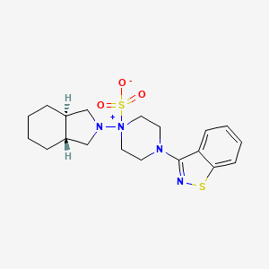 molecular formula C20H29N3O3S2 B598547 4-(Benzo[d]isothiazol-3-yl)-1-((3aR,7aR)-hexahydro-1H-isoindol-2(3H)-yl)piperazin-1-ium-1-sulfonate CAS No. 186204-37-5