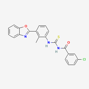 molecular formula C22H16ClN3O2S B5985520 N-({[3-(1,3-benzoxazol-2-yl)-2-methylphenyl]amino}carbonothioyl)-3-chlorobenzamide 