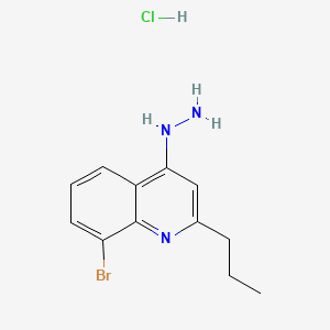 molecular formula C12H15BrClN3 B598564 8-Bromo-4-hydrazino-2-propylquinoline hydrochloride CAS No. 1204811-56-2