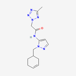 molecular formula C14H19N7O B5985727 N-[2-(cyclohex-3-en-1-ylmethyl)pyrazol-3-yl]-2-(5-methyltetrazol-2-yl)acetamide 