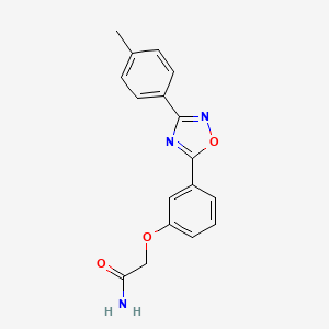 molecular formula C17H15N3O3 B5985774 2-{3-[3-(4-methylphenyl)-1,2,4-oxadiazol-5-yl]phenoxy}acetamide 