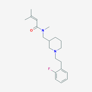 molecular formula C20H29FN2O B5985907 N-({1-[2-(2-fluorophenyl)ethyl]-3-piperidinyl}methyl)-N,3-dimethyl-2-butenamide 