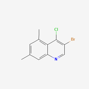 molecular formula C11H9BrClN B598594 3-Bromo-4-chloro-5,7-dimethylquinoline CAS No. 1204810-62-7