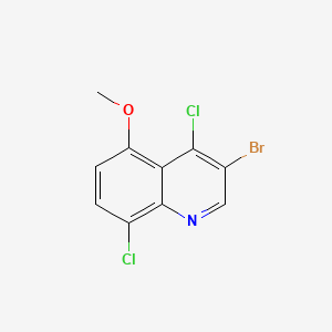 molecular formula C10H6BrCl2NO B598595 3-Bromo-4,8-dichloro-5-methoxyquinoline CAS No. 1204811-14-2