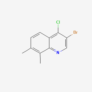 molecular formula C11H9BrClN B598596 3-Bromo-4-chloro-7,8-dimethylquinoline CAS No. 1204812-20-3
