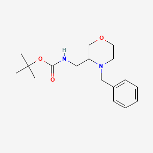 molecular formula C17H26N2O3 B598601 tert-Butyl ((4-benzylmorpholin-3-yl)methyl)carbamate CAS No. 169750-74-7