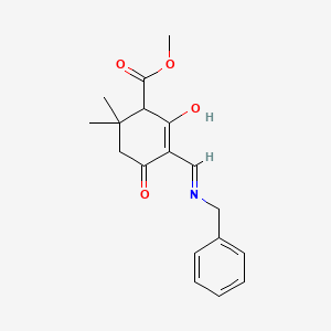 molecular formula C18H21NO4 B5986044 methyl 5-[(benzylamino)methylene]-2,2-dimethyl-4,6-dioxocyclohexanecarboxylate 